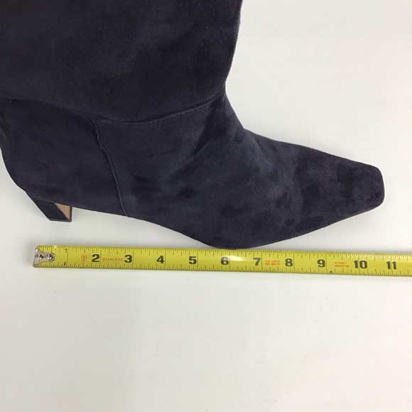 Lafayette 148 ADLEY Suede Block Heeled Knee High Boots Blue Sz 41 EU 11 … - Picture 15 of 16